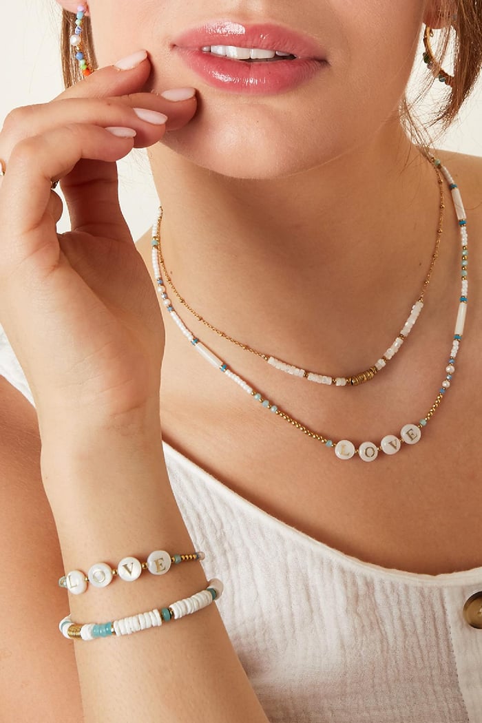 Halskette Liebe - Strandkollektion Goldfarbe Edelstahl h5Bild2